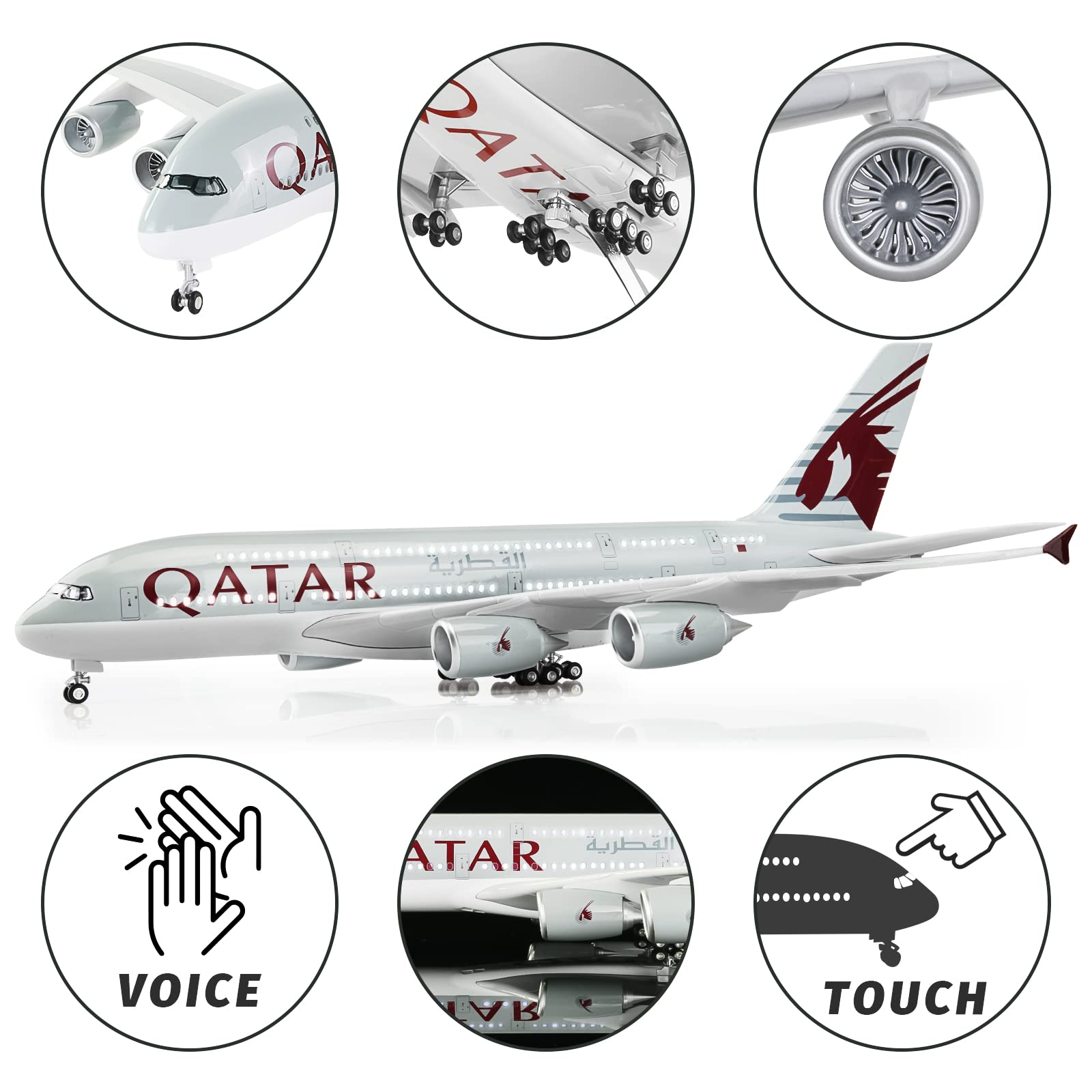 Amazon.com: Lose Fun Park 1:160 Scale Large Model Airplane Qatar